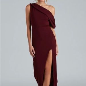 Burgundy formal dress gown